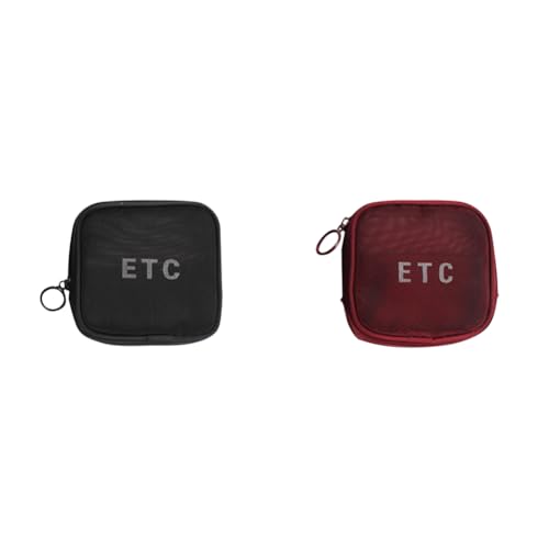 Lyeaa Mesh Make -up -Beutel Leichtes Reisetacktasche Daten Kabelspeicherbeutel (Schwarz S) von LYEAA