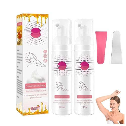 Honig-Mousse-Haarentfernungsspray, sanfte Bienenwachs-Haarentfernung, Haarentfernungsschaum für Gesicht und Körper, Schaumspray für Männer und Frauen (2 PCS,100ml) von LYEVA