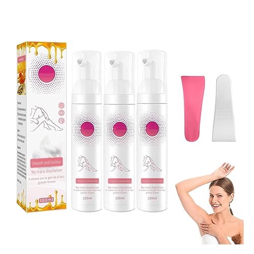 Honig-Mousse-Haarentfernungsspray, sanfte Bienenwachs-Haarentfernung, Haarentfernungsschaum für Gesicht und Körper, Schaumspray für Männer und Frauen (3 PCS,100ml) von LYEVA