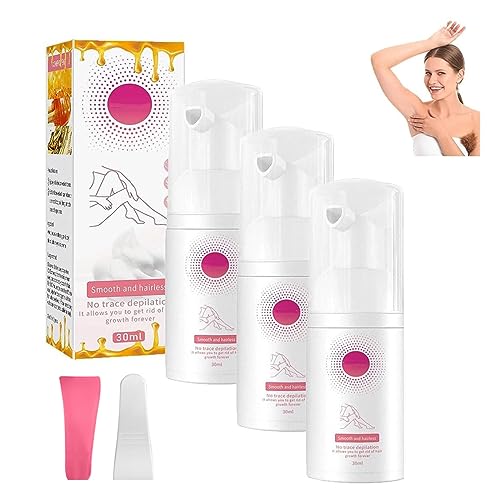 Honig-Mousse-Haarentfernungsspray, sanfte Bienenwachs-Haarentfernung, Haarentfernungsschaum für Gesicht und Körper, Schaumspray für Männer und Frauen (3 PCS,30ml) von LYEVA