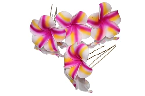 LYF5STAR Hawaii Plumeria Künstliche Champa-Schaumblume Juda Haarnadeln Clips für Frauen – Rosa (4 Stück) Stilvolle Blumen-Haarnadel Dutt Zubehör für Reisen, Destination Hochzeit & Partys von LYF5STAR