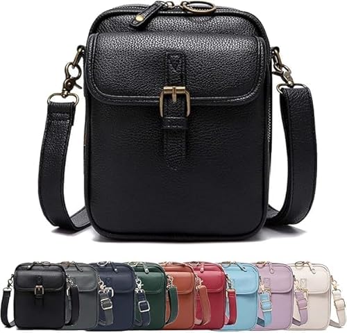 Vintage Women's Crossbody Bag - Vegan Leather, Anti-Theft Design, Built-in Wallet & Multi-Compartment Organizer (7) von LYFDMHDP