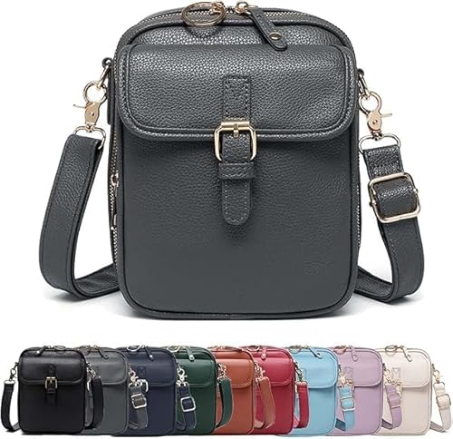 Vintage Women's Crossbody Bag - Vegan Leather, Anti-Theft Design, Built-in Wallet & Multi-Compartment Organizer (9) von LYFDMHDP