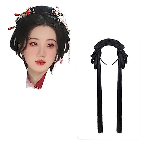 Synthetische Vintage Cosplay Haarknoten Hanfu chinesischen alten Stil Stirnband Haar-Accessoires Mehrzweck alte Perücke (Color : VM87) von LYHHGS