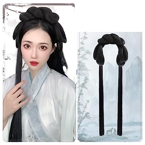 Synthetische Vintage Cosplay Haarknoten Hanfu chinesischen alten Stil Stirnband Haar-Accessoires Mehrzweck alte Perücke (Color : VM88) von LYHHGS