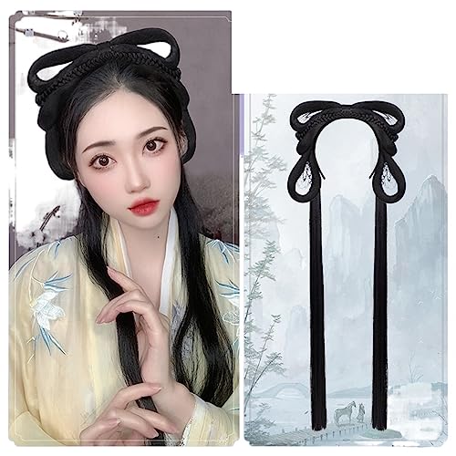 Synthetische Vintage Cosplay Haarknoten Hanfu chinesischen alten Stil Stirnband Haar-Accessoires Mehrzweck alte Perücke (Color : VM98) von LYHHGS