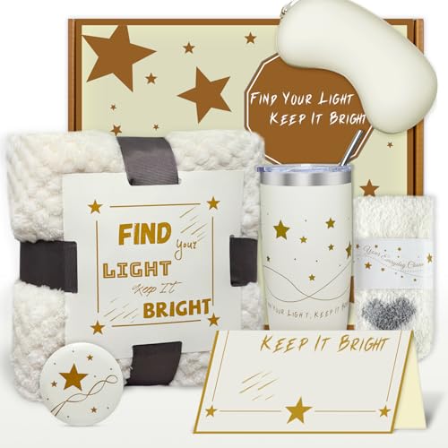 Geschenkkorb für Frauen, ermutigendes Pflegepaket zur Erholung, gemütliche Decke und Pflege-Essentials, Weiß Geschenkkorb für Frauen, ermutigendes Pflegepaket zur Erholung, gemütliche Decke und Pflege-Essentials, Weiß von LYHOME