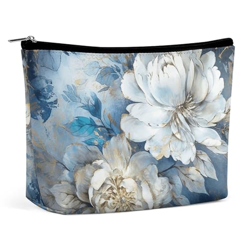 LYHVSFJW Kosmetiktasche, Make-up-Tasche für Damen, tragbare Make-up-Tasche, Anime-Stil, Katze, Reise-Kulturbeutel für Reisezubehör, Blaue und weiße Blumen, Einheitsgröße LYHVSFJW Kosmetiktasche, Make-up-Tasche für Damen, tragbare Make-up-Tasche, Anime-Stil, Katze, Reise-Kulturbeutel für Reisezubehör, Blaue und weiße Blumen, Einheitsgröße von LYHVSFJW