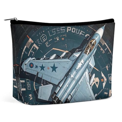 LYHVSFJW Kosmetiktasche, Make-up-Tasche für Damen, tragbare Make-up-Tasche, Atomsterne, Retro-Muster, Reise-Kulturbeutel für Reisezubehör, Air Force Fighter Jet, Einheitsgröße LYHVSFJW Kosmetiktasche, Make-up-Tasche für Damen, tragbare Make-up-Tasche, Atomsterne, Retro-Muster, Reise-Kulturbeutel für Reisezubehör, Air Force Fighter Jet, Einheitsgröße von LYHVSFJW