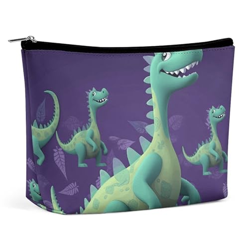 LYHVSFJW Kosmetiktasche, Make-up-Tasche für Damen, tragbare Make-up-Tasche, Blumen, Gänseblümchen, Make-up-Kulturbeutel für Reisezubehör, Cartoon Dinosaurier, Einheitsgröße von LYHVSFJW
