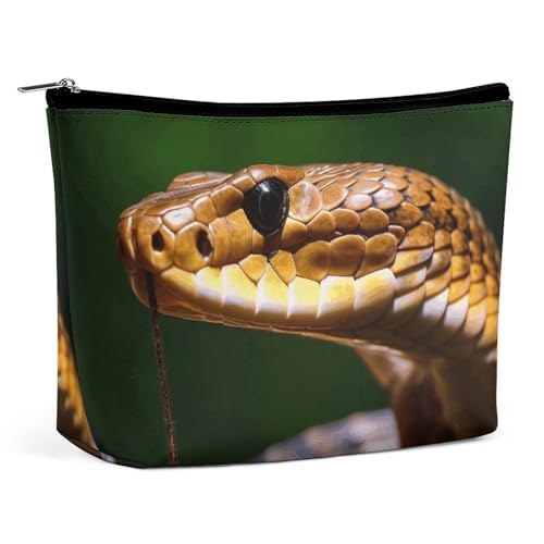 LYHVSFJW Kosmetiktasche, Make-up-Tasche für Damen, tragbare Make-up-Tasche, Blumen, Gänseblümchen, Make-up-Kulturbeutel für Reisezubehör, Cobra Schlange, Einheitsgröße von LYHVSFJW