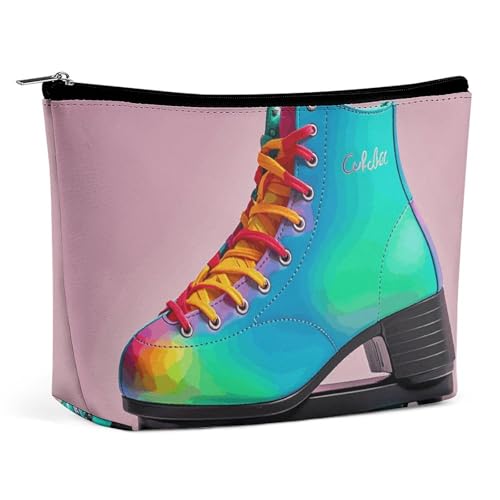 LYHVSFJW Kosmetiktasche, Make-up-Tasche für Damen, tragbare Make-up-Tasche, Dampfzug, Wolken, Make-up-Kulturbeutel, Reise-Kulturbeutel für Reisezubehör, Bunte Rollschuhe, Einheitsgröße von LYHVSFJW