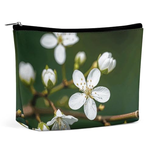 LYHVSFJW Kosmetiktasche, Make-up-Tasche für Damen, tragbare Make-up-Tasche, Dampfzug, Wolken, Make-up-Kulturbeutel, Reise-Kulturbeutel für Reisezubehör, Weißer, natürlicher Pflanzenzweig, LYHVSFJW Kosmetiktasche, Make-up-Tasche für Damen, tragbare Make-up-Tasche, Dampfzug, Wolken, Make-up-Kulturbeutel, Reise-Kulturbeutel für Reisezubehör, Weißer, natürlicher Pflanzenzweig, von LYHVSFJW