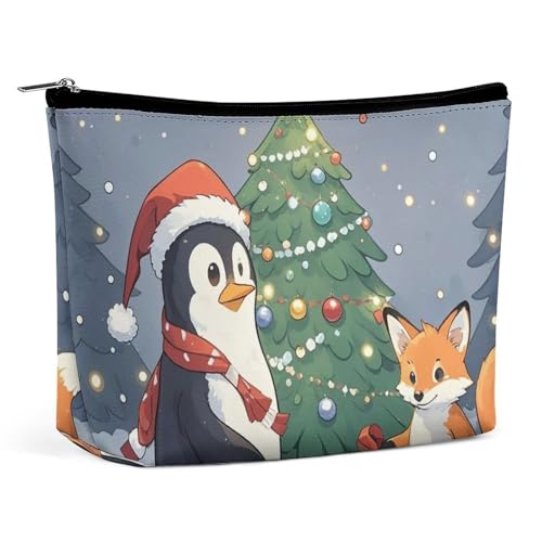 LYHVSFJW Kosmetiktasche, Make-up-Tasche für Damen, tragbare Make-up-Tasche, Fensterbank, Weihnachtsbaum, Make-up-Kulturbeutel für Reisezubehör, Teilen von Geschenken, Einheitsgröße von LYHVSFJW