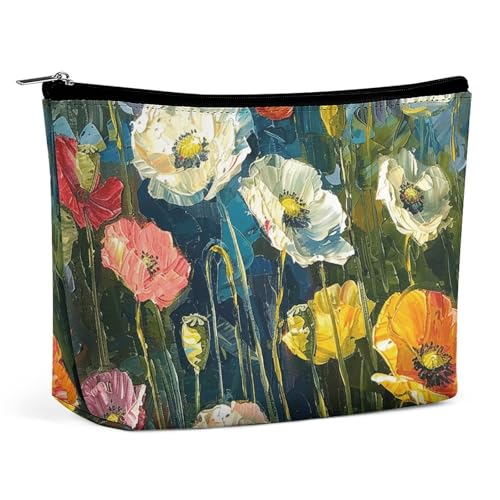 LYHVSFJW Kosmetiktasche, Make-up-Tasche für Damen, tragbare Make-up-Tasche, Giraffe und Sonnenblume, Reise-Kulturbeutel für Reisezubehör, Dunkelgrüne Pflanzen, Einheitsgröße von LYHVSFJW