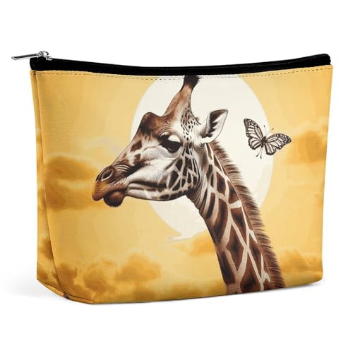 LYHVSFJW Kosmetiktasche, Make-up-Tasche für Damen, tragbare Make-up-Tasche, Giraffe und Sonnenblume, Reise-Kulturbeutel für Reisezubehör, Giraffe und Sonnenblume, Einheitsgröße von LYHVSFJW