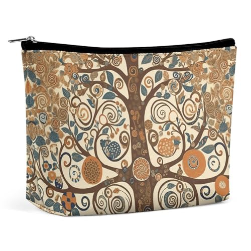 LYHVSFJW Kosmetiktasche, Make-up-Tasche für Damen, tragbare Make-up-Tasche, Make-up-Themenmuster, Make-up-Tasche, Reise-Kulturbeutel für Reisezubehör, Lebensbaum, Einheitsgröße von LYHVSFJW
