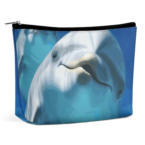 LYHVSFJW Kosmetiktasche, Make-up-Tasche für Damen, tragbare Make-up-Tasche, Samurai-Make-up-Tasche, Reise-Kulturbeutel für Reisezubehör, Delfin mit einem Lächeln, Einheitsgröße LYHVSFJW Kosmetiktasche, Make-up-Tasche für Damen, tragbare Make-up-Tasche, Samurai-Make-up-Tasche, Reise-Kulturbeutel für Reisezubehör, Delfin mit einem Lächeln, Einheitsgröße von LYHVSFJW