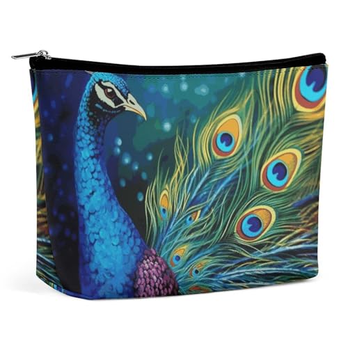LYHVSFJW Kosmetiktasche, Make-up-Tasche für Damen, tragbare Make-up-Tasche, Samurai-Make-up-Tasche, Reise-Kulturbeutel für Reisezubehör, Farbiger Pfau, Einheitsgröße LYHVSFJW Kosmetiktasche, Make-up-Tasche für Damen, tragbare Make-up-Tasche, Samurai-Make-up-Tasche, Reise-Kulturbeutel für Reisezubehör, Farbiger Pfau, Einheitsgröße von LYHVSFJW