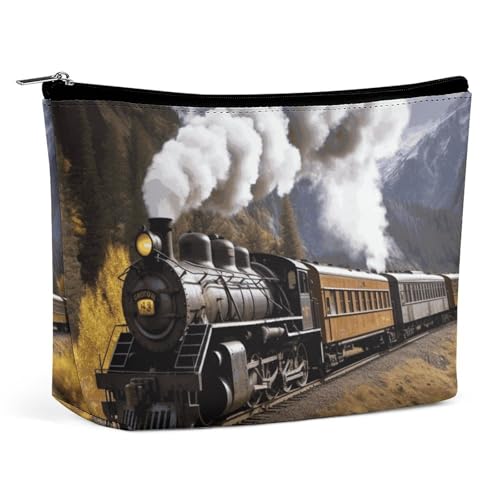 LYHVSFJW Kosmetiktasche, Make-up-Tasche für Damen, tragbare Make-up-Tasche, Sternennacht, Alpaka, Make-up-Tasche, Reise-Kulturbeutel für Reisezubehör, Dampflokomotive Zug, Einheitsgröße LYHVSFJW Kosmetiktasche, Make-up-Tasche für Damen, tragbare Make-up-Tasche, Sternennacht, Alpaka, Make-up-Tasche, Reise-Kulturbeutel für Reisezubehör, Dampflokomotive Zug, Einheitsgröße von LYHVSFJW