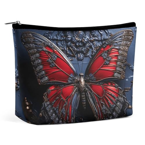 LYHVSFJW Kosmetiktasche, Make-up-Tasche für Damen, tragbare Make-up-Tasche, Sternennacht, Alpaka, Make-up-Tasche, Reise-Kulturbeutel für Reisezubehör, Roter Schmetterling, Einheitsgröße LYHVSFJW Kosmetiktasche, Make-up-Tasche für Damen, tragbare Make-up-Tasche, Sternennacht, Alpaka, Make-up-Tasche, Reise-Kulturbeutel für Reisezubehör, Roter Schmetterling, Einheitsgröße von LYHVSFJW