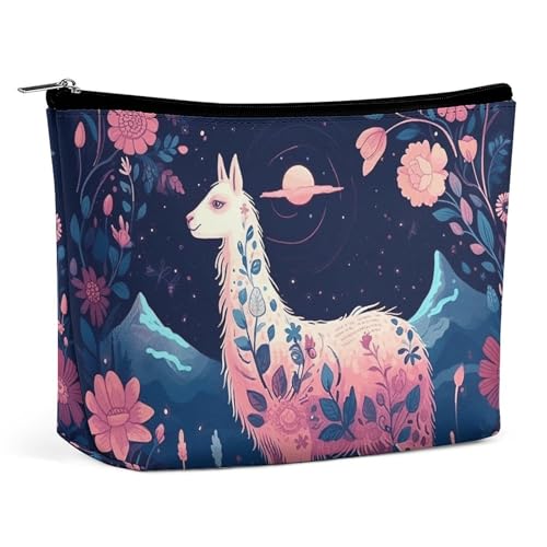 LYHVSFJW Kosmetiktasche, Make-up-Tasche für Damen, tragbare Make-up-Tasche, Sternennacht, Alpaka, Make-up-Tasche, Reise-Kulturbeutel für Reisezubehör, Sternennacht-Alpaka, Einheitsgröße LYHVSFJW Kosmetiktasche, Make-up-Tasche für Damen, tragbare Make-up-Tasche, Sternennacht, Alpaka, Make-up-Tasche, Reise-Kulturbeutel für Reisezubehör, Sternennacht-Alpaka, Einheitsgröße von LYHVSFJW