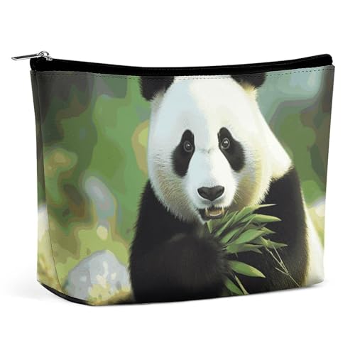 LYHVSFJW Kosmetiktasche, Make-up-Tasche für Damen, tragbare Make-up-Tasche, Waschbär-Make-up-Koffer, Reise-Kulturbeutel für Reisezubehör, Panda-1, Einheitsgröße von LYHVSFJW