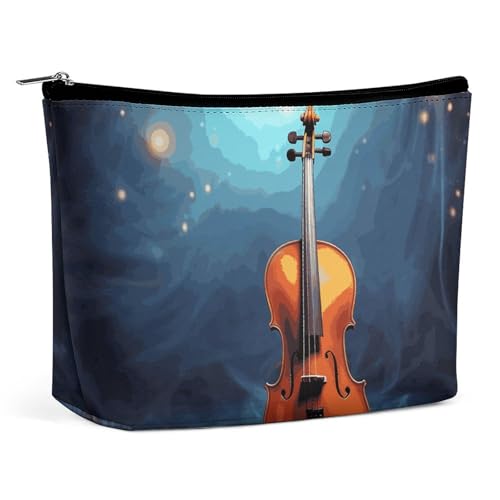 LYHVSFJW Kosmetiktasche, Make-up-Tasche für Damen, tragbare Make-up-Tasche, Waschbär-Make-up-Koffer, Reise-Kulturbeutel für Reisezubehör, Violinen-Poster, Einheitsgröße von LYHVSFJW