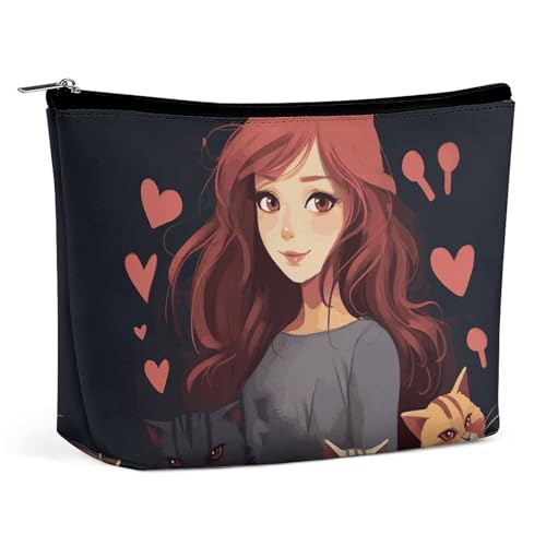 LYHVSFJW Kosmetiktasche, Make-up-Tasche für Damen, tragbare Make-up-Tasche, Weihnachtsmann-Make-up-Tasche, Reise-Kulturbeutel für Reisezubehör, Eine Frau, die Katzen liebt, Einheitsgröße LYHVSFJW Kosmetiktasche, Make-up-Tasche für Damen, tragbare Make-up-Tasche, Weihnachtsmann-Make-up-Tasche, Reise-Kulturbeutel für Reisezubehör, Eine Frau, die Katzen liebt, Einheitsgröße von LYHVSFJW