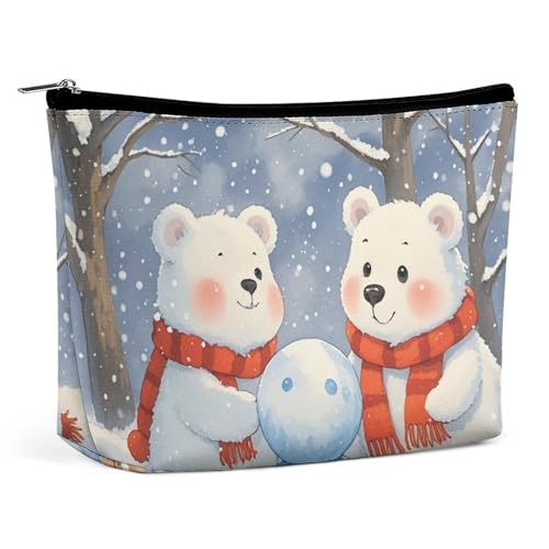 LYHVSFJW Kosmetiktasche, Make-up-Tasche für Damen, tragbare Make-up-Tasche, Weihnachtsmann in den Schneeflocken, Make-up-Kulturbeutel für Reisezubehör, Schöner Schneebär, Einheitsgröße LYHVSFJW Kosmetiktasche, Make-up-Tasche für Damen, tragbare Make-up-Tasche, Weihnachtsmann in den Schneeflocken, Make-up-Kulturbeutel für Reisezubehör, Schöner Schneebär, Einheitsgröße von LYHVSFJW