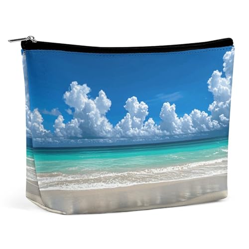 LYHVSFJW Kosmetiktasche, Make-up-Tasche für Damen, tragbare Make-up-Tasche, bunt, Galaxie-Make-up-Tasche, Reise-Kulturbeutel für Reisezubehör, Tropischer weißer Sandstrand, Einheitsgröße LYHVSFJW Kosmetiktasche, Make-up-Tasche für Damen, tragbare Make-up-Tasche, bunt, Galaxie-Make-up-Tasche, Reise-Kulturbeutel für Reisezubehör, Tropischer weißer Sandstrand, Einheitsgröße von LYHVSFJW