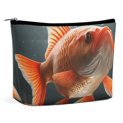 LYHVSFJW Kosmetiktasche, Make-up-Tasche für Damen, tragbare Make-up-Tasche, bunt, Lutscher, Make-up-Tasche, Reise-Kulturbeutel für Reisezubehör, Echte Fische, Einheitsgröße von LYHVSFJW