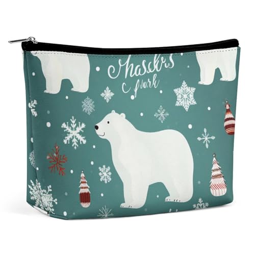 LYHVSFJW Kosmetiktasche, Make-up-Tasche für Damen, tragbare Make-up-Tasche, bunte Rose mit Wasser, Make-up-Tasche, Reise-Kulturbeutel für Reisezubehör, Weihnachtlicher Eisbär, Einheitsgröße LYHVSFJW Kosmetiktasche, Make-up-Tasche für Damen, tragbare Make-up-Tasche, bunte Rose mit Wasser, Make-up-Tasche, Reise-Kulturbeutel für Reisezubehör, Weihnachtlicher Eisbär, Einheitsgröße von LYHVSFJW