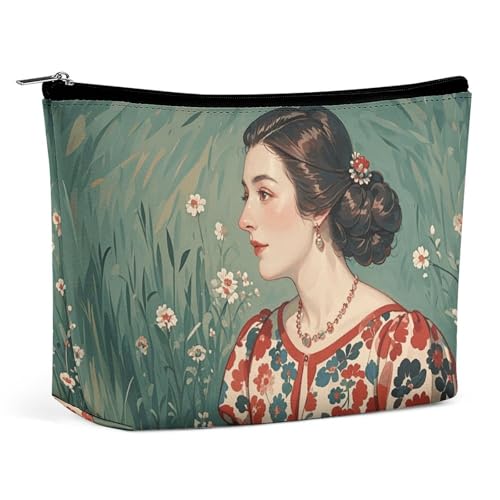 LYHVSFJW Kosmetiktasche, Make-up-Tasche für Damen, tragbare Make-up-Tasche, moderne Seidenfäden, Kleeblatt, filigran, Make-up-Kulturbeutel für Reisezubehör, Traditionelle, elegante Damen, LYHVSFJW Kosmetiktasche, Make-up-Tasche für Damen, tragbare Make-up-Tasche, moderne Seidenfäden, Kleeblatt, filigran, Make-up-Kulturbeutel für Reisezubehör, Traditionelle, elegante Damen, von LYHVSFJW