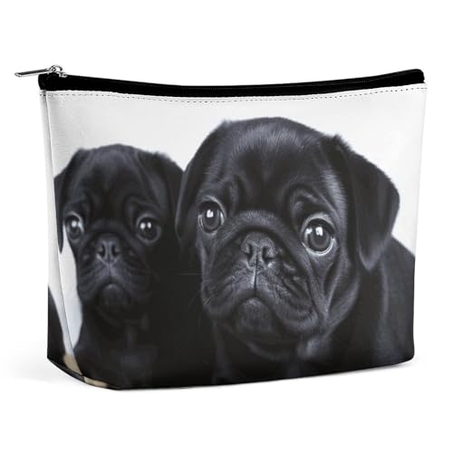 LYHVSFJW Kosmetiktasche, Make-up-Tasche für Damen, tragbare Make-up-Tasche, niedlicher Panda-Make-up-Koffer, Reise-Kulturbeutel für Reisezubehör, Süßer schwarzer Mops, Einheitsgröße LYHVSFJW Kosmetiktasche, Make-up-Tasche für Damen, tragbare Make-up-Tasche, niedlicher Panda-Make-up-Koffer, Reise-Kulturbeutel für Reisezubehör, Süßer schwarzer Mops, Einheitsgröße von LYHVSFJW