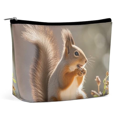 LYHVSFJW Kosmetiktasche, Make-up-Tasche für Damen, tragbare Make-up-Tasche, niedlicher Pinguin-Druck, Reise-Kulturbeutel für Reisezubehör, Lustiges Eichhörnchen-Tier, Einheitsgröße von LYHVSFJW