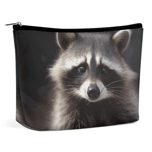 LYHVSFJW Kosmetiktasche, Make-up-Tasche für Damen, tragbare Make-up-Tasche, niedliches Faultier-Make-up-Koffer, Reise-Kulturbeutel für Reisezubehör, Süßer Waschbär, Einheitsgröße von LYHVSFJW