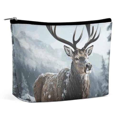 LYHVSFJW Kosmetiktasche, Make-up-Tasche für Damen, tragbare Make-up-Tasche, rosa Eiffelturm, Make-up-Tasche, Reise-Kulturbeutel für Reisezubehör, Schneelch, Einheitsgröße von LYHVSFJW