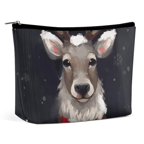 LYHVSFJW Kosmetiktasche, Make-up-Tasche für Damen, tragbare Make-up-Tasche, zwei rote Flamingos, Make-up-Tasche, Reise-Kulturbeutel für Reisezubehör, rentier, Einheitsgröße LYHVSFJW Kosmetiktasche, Make-up-Tasche für Damen, tragbare Make-up-Tasche, zwei rote Flamingos, Make-up-Tasche, Reise-Kulturbeutel für Reisezubehör, rentier, Einheitsgröße von LYHVSFJW