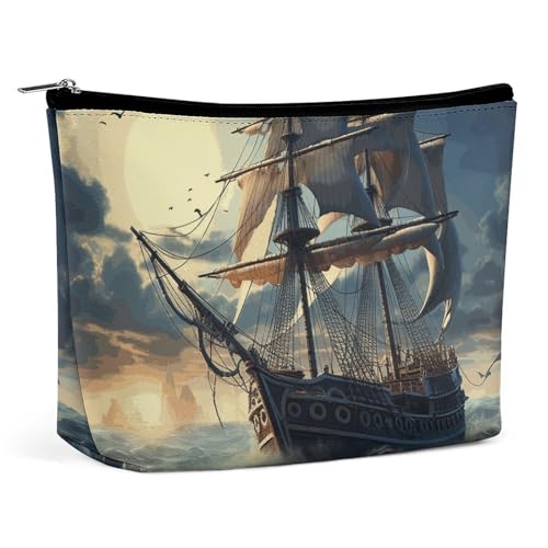 LYHVSFJW Kosmetiktasche, Make-up-Tasche für Damen, tragbare Make-up-Tasche mit Hirsch, Reise-Kulturbeutel für Reisezubehör, Segelboot, Einheitsgröße LYHVSFJW Kosmetiktasche, Make-up-Tasche für Damen, tragbare Make-up-Tasche mit Hirsch, Reise-Kulturbeutel für Reisezubehör, Segelboot, Einheitsgröße von LYHVSFJW