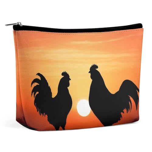 LYHVSFJW Kosmetiktasche, Make-up-Tasche für Damen, tragbare Make-up-Tasche mit Kirschmuster, Reise-Kulturbeutel für Reisezubehör, Tierische Hühner, Einheitsgröße LYHVSFJW Kosmetiktasche, Make-up-Tasche für Damen, tragbare Make-up-Tasche mit Kirschmuster, Reise-Kulturbeutel für Reisezubehör, Tierische Hühner, Einheitsgröße von LYHVSFJW