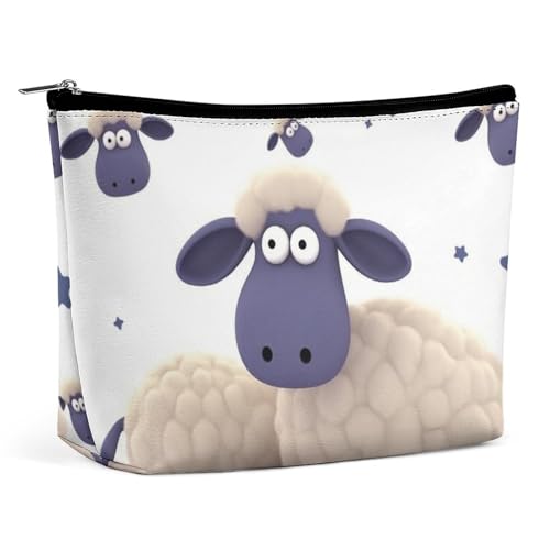 LYHVSFJW Kosmetiktasche, Make-up-Tasche für Damen, tragbare Make-up-Tasche mit Kirschmuster, Reise-Kulturbeutel für Reisezubehör, schaf, Einheitsgröße von LYHVSFJW