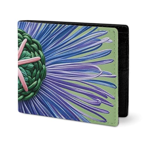 LYHVSFJW Leder Geldbörse Herren Portemonnaie, Moderne Seidenfäden aus Filigrane Kleeblatt, one size von LYHVSFJW