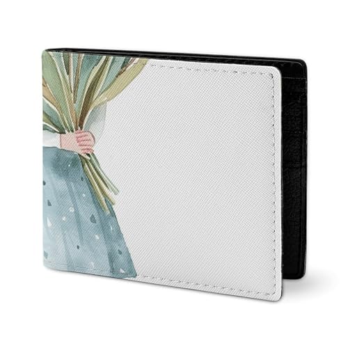 LYHVSFJW Leder Geldbörse Herren Portemonnaie Portemonnaie Elegante Geldbörse Damen Slim Dünn Pfirsich Braun Portemonnaie Zweifach Portemonnaie mit Kartenhalter, Ein großer Tulpenstrauß, one size von LYHVSFJW