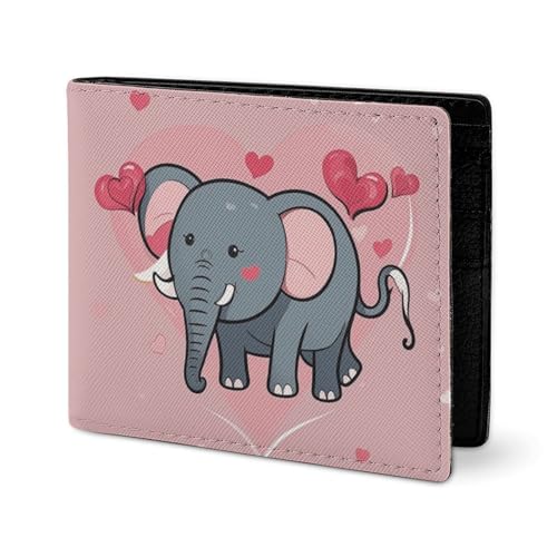 LYHVSFJW Ledergeldbörse für Damen und Herren, elegante Geldbörse für Damen, schmal, schmal, Anime-Stil, Katzen-Design, Einfarbiger Kritzelstil in Herzform, one size von LYHVSFJW