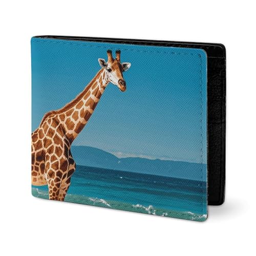 LYHVSFJW Ledergeldbörse für Herren, Afrika, Elefant, stilvolle kleine Münzbörse für Damen, schlanke und dünne Bifold Wallet mit Fach Kartenhalter, Giraffen, Einheitsgröße von LYHVSFJW