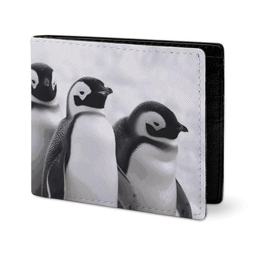 LYHVSFJW Ledergeldbörse für Herren, Motiv: Feuerball, stilvolle kleine Münzbörse für Damen, schlanke und dünne Faltbörse mit Fach und Kartenhalter, Tiere mit Schnee, Einheitsgröße von LYHVSFJW