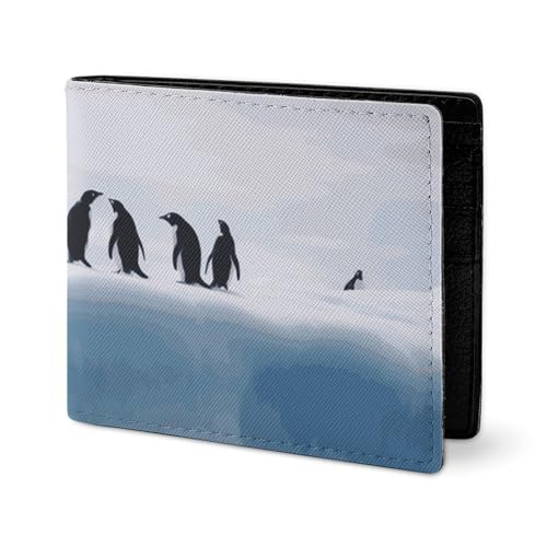 LYHVSFJW Ledergeldbörse für Herren, amerikanische Flagge, Feueradler, stilvolle kleine Münzbörse für Damen, schlanke und dünne Bifold Wallet mit Fach Kartenhalter, Tiere auf dem Eisberg, Einheitsgröße von LYHVSFJW