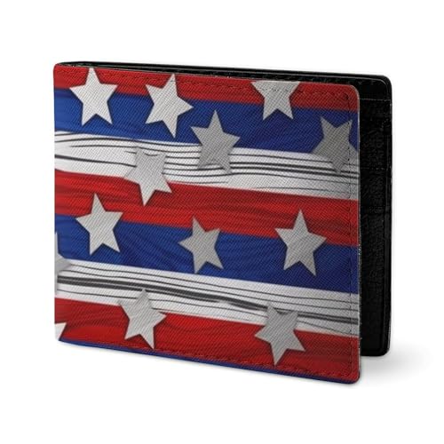 LYHVSFJW Ledergeldbörse für Herren, elegant, schmal, schmal und dünn, Schmetterlingsboden, zweifach gefaltet, mit Kartenhalter, Patriotic Stars Strips Independence Day, one size LYHVSFJW Ledergeldbörse für Herren, elegant, schmal, schmal und dünn, Schmetterlingsboden, zweifach gefaltet, mit Kartenhalter, Patriotic Stars Strips Independence Day, one size von LYHVSFJW