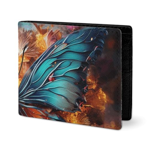 LYHVSFJW Ledergeldbörse für Herren, elegant, schmal, schmal und dünn, Schmetterlingsboden, zweifach gefaltet, mit Kartenhalter, Schmetterlingshintergrund, one size LYHVSFJW Ledergeldbörse für Herren, elegant, schmal, schmal und dünn, Schmetterlingsboden, zweifach gefaltet, mit Kartenhalter, Schmetterlingshintergrund, one size von LYHVSFJW